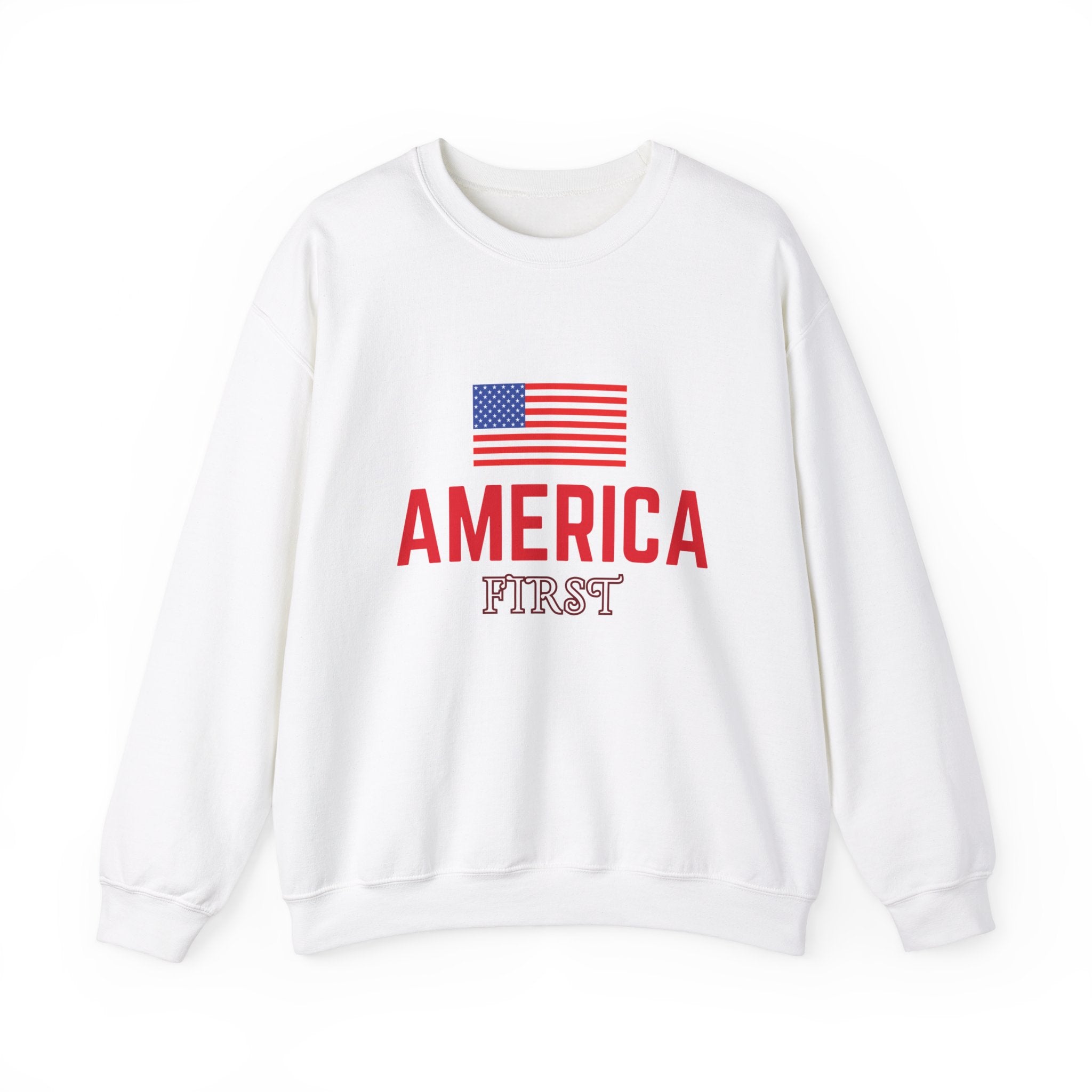 America First" Sweatshirt - Patriotic Apparel for Proud Americans