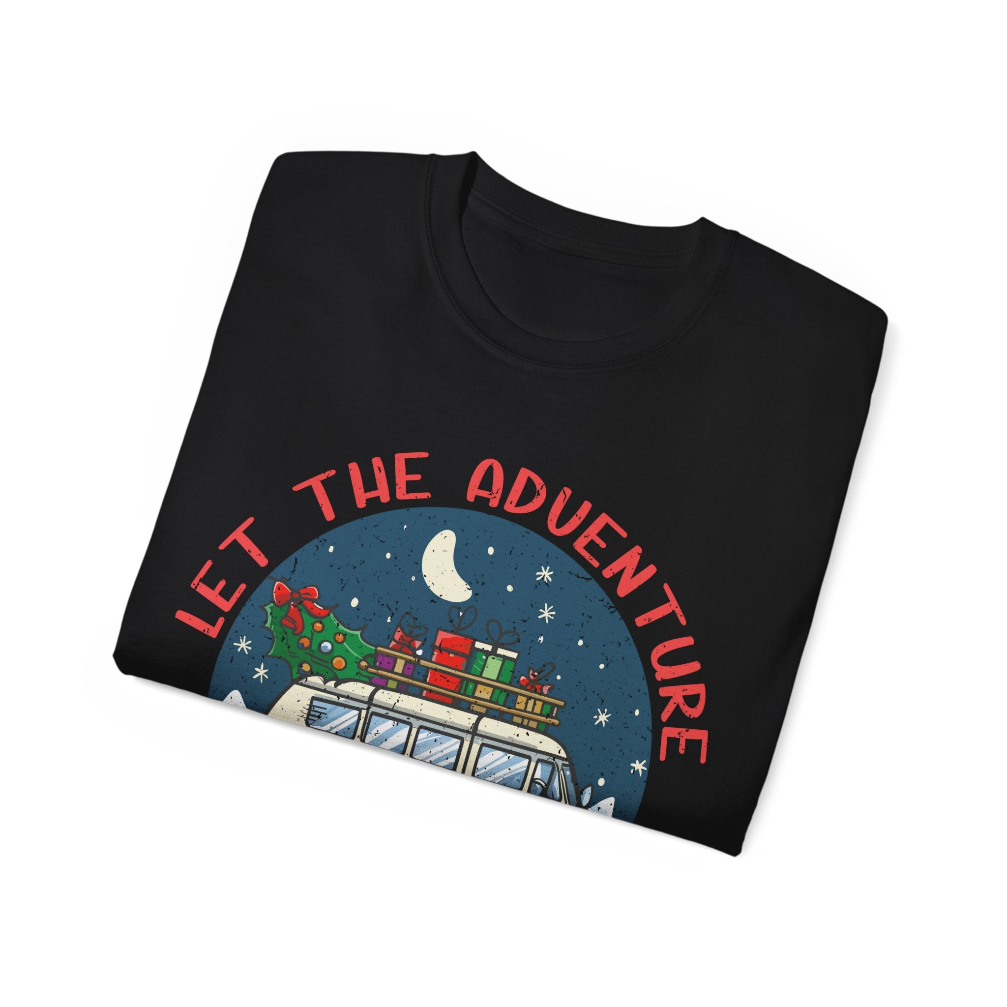 Let the Adventure Begin Christmas T-Shirt - Festive Holiday Apparel