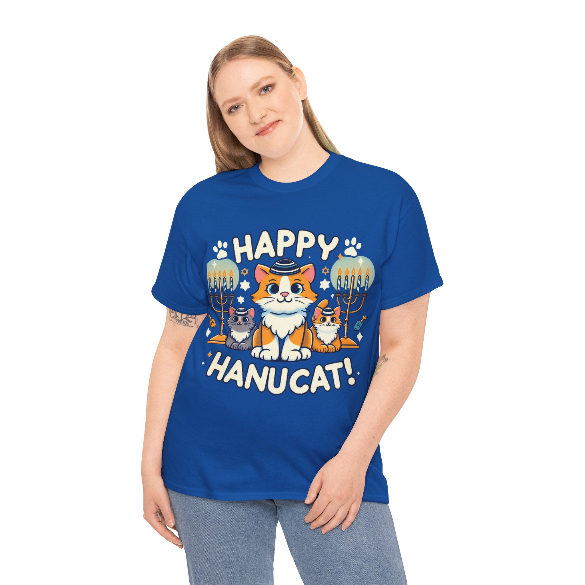 Happy Hanukcat T-Shirt: Celebrate the Festive Season with Feline Fun