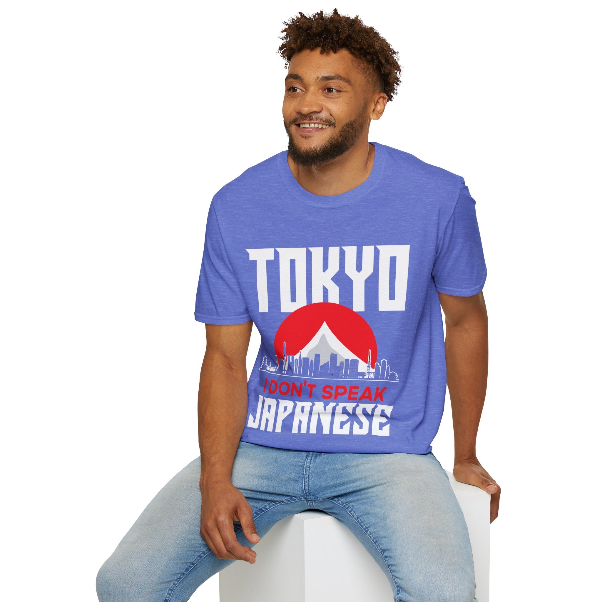 Tokyo Cityscape 'I Don't Speak Japanese' Graphic Tee - Trendy Urban Japan Travel Shirt