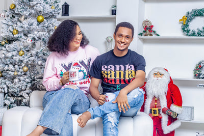 Joy to the world sweatshirt and Santa vibes T shirt